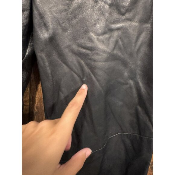 Women's Black Leather Pants - Picture 4 of 8